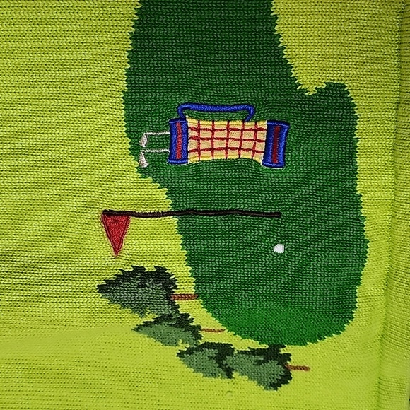 Vintage Classic Marisa Christina Green Golf Course Button Down Sweater Graphic - Picture 6 of 13